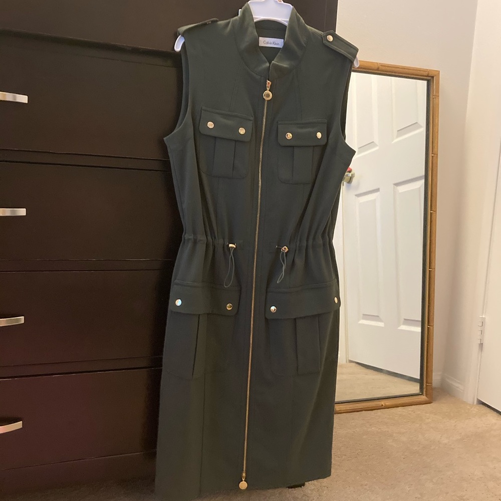 Calvin Klein Forest Green Knee Length Dress